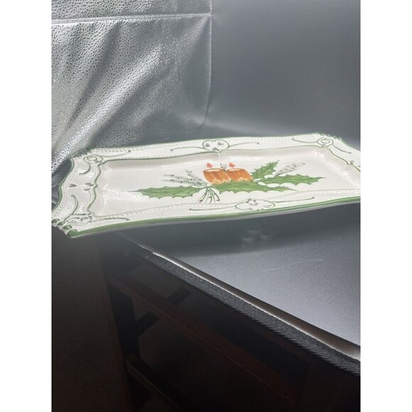 Gorgeous Holiday RCCL Portugal Majolica Hand Painted Rectangular Platter - Picture 7 of 7